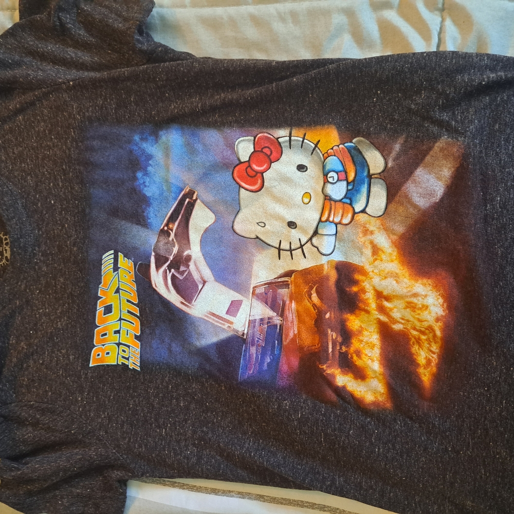 Hello Kitty Back to the Future Kids T-Shirt - Black